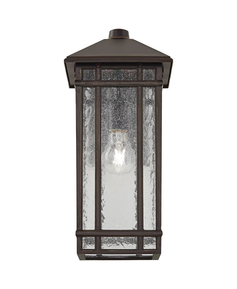 Kathy Ireland Sierra Craftsman 16 1/2" High Farmhouse Rustic Outdoor Wall Light Fixture Mount Set of 2 Oil Rubbed Bronze Finish