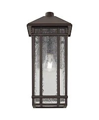 Kathy Ireland Sierra Craftsman 16 1/2" High Farmhouse Rustic Outdoor Wall Light Fixture Mount Set of 2 Oil Rubbed Bronze Finish