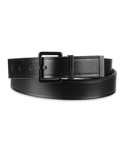 Calvin Klein Men's Metal Finishes Leather Dress Belt