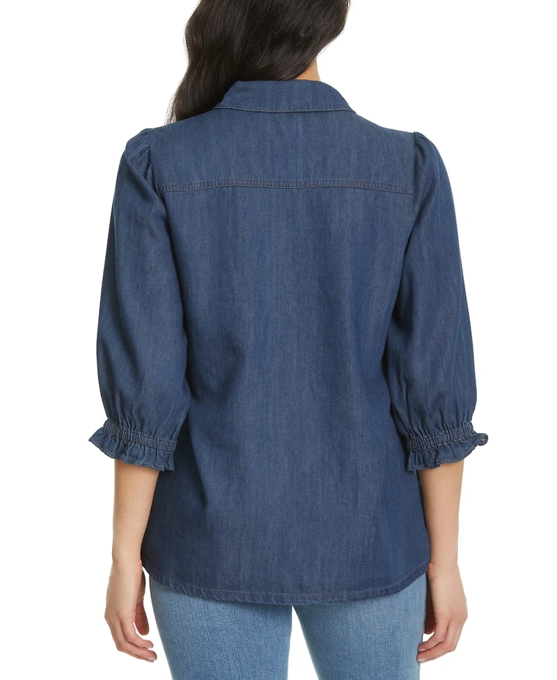 Gloria Vanderbilt Women's Puff-Sleeve Shirt