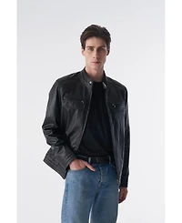Furniq Uk Men's Cruiser Style Genuine Leather Jacket