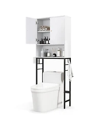 Over The Toilet Storage Cabinet with 2 Doors and Adjustable Shelf