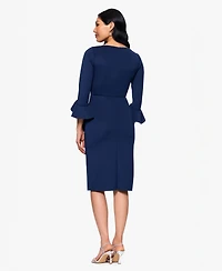 Betsy & Adam Women's V-Neck 3/4-Sleeve Sheath Dress