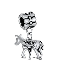 Bling Jewelry Usa Patriotic Democrat Donkey Dangle Charm Bead Sterling Silver Fits European Bracelet