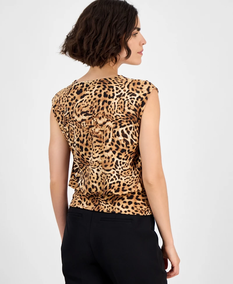 I.n.c. International Concepts Petite Printed Banded-Hem Sleeveless Top, Exclusively at Macy's