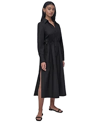 Dkny Jeans Women's Collared Cotton Long-Sleeve Shirtdress