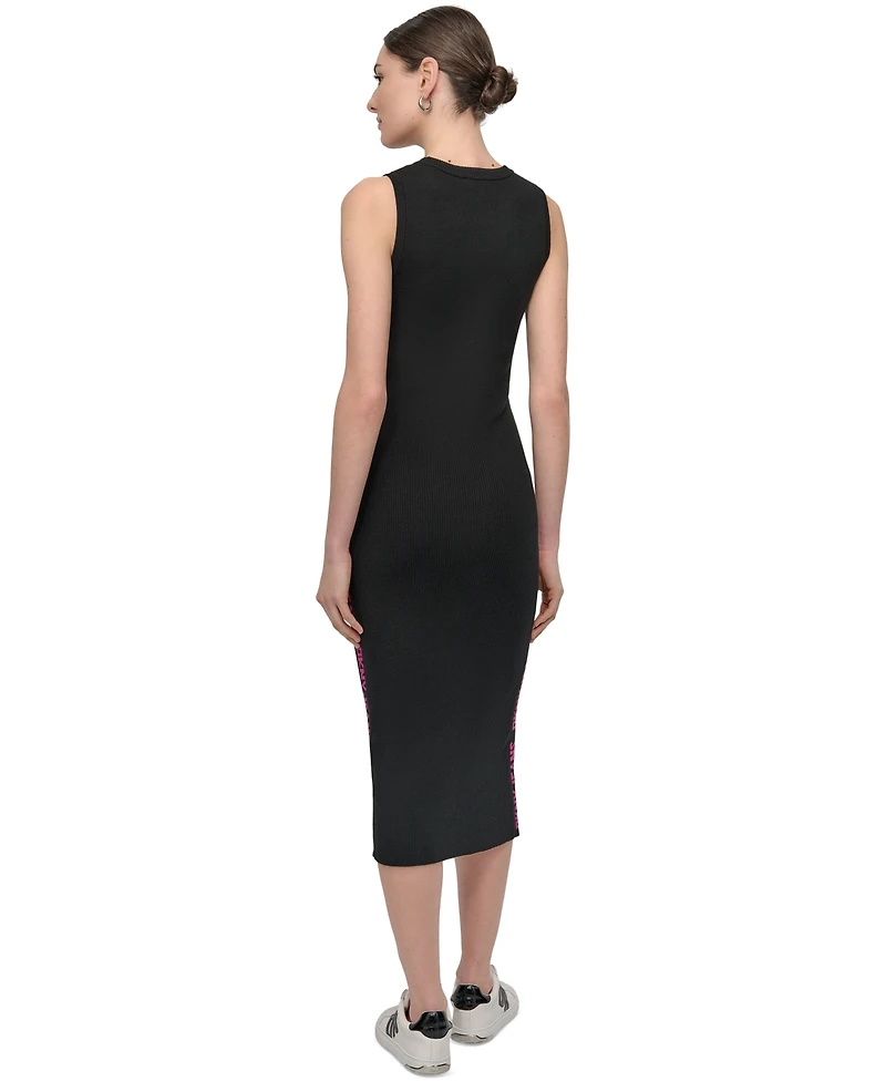 Dkny Jeans Women's Logo Ribbed Midi Sweater Dress