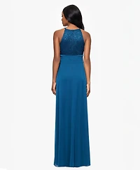 B&A By Betsy and Adam Women's Lace-Top Keyhole Dress