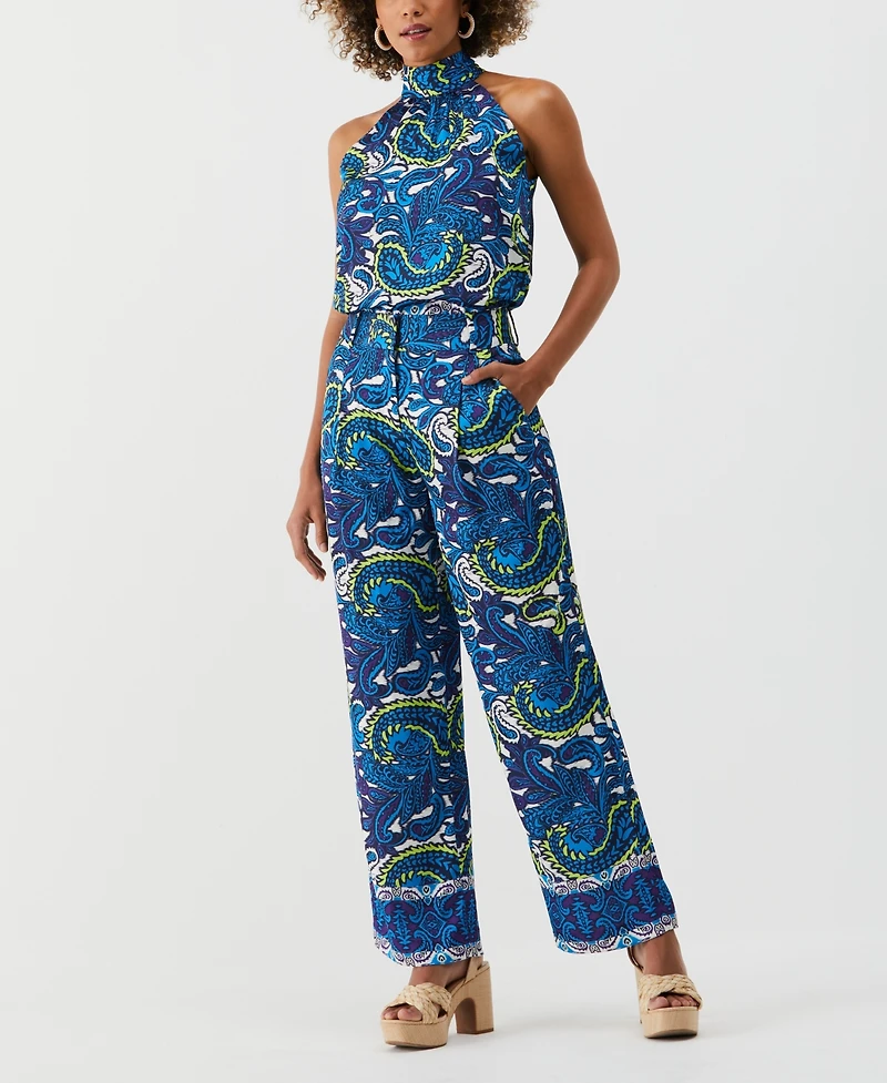 Ella Rafaella Petite Paisley Print High Rise Wide Leg Pants