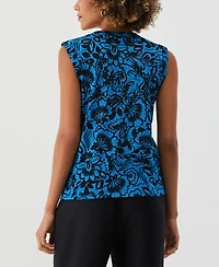 Ella Rafaella Petite Floral Print Cuffed Sleeveless Tank Top
