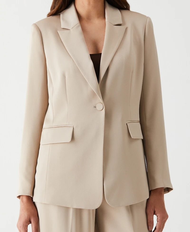 Ella Rafaella Petite Single Breasted Long Sleeve Blazer with Shine