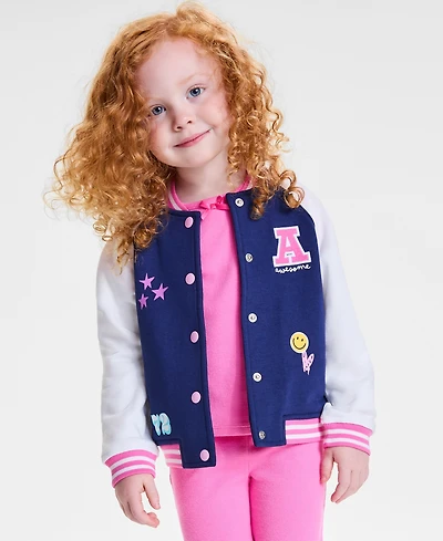 Epic Threads Toddler Girls Knit Bomber Jacket, Exclusively at Macy's