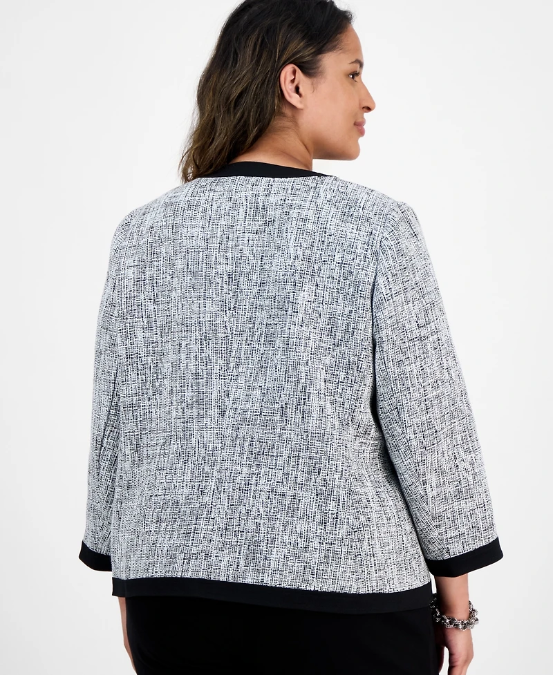 Kasper Plus Tweed Framed Jacket