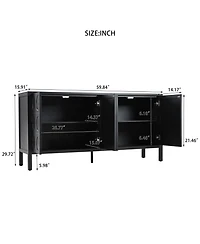 Geometric Circle Door Cabinet - Black