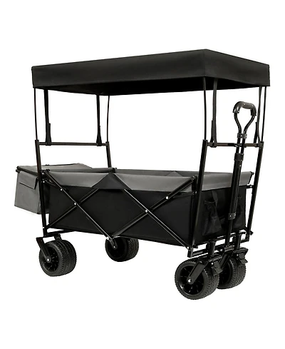 Collapsible Wagon with Canopy & All-Terrain Wheels