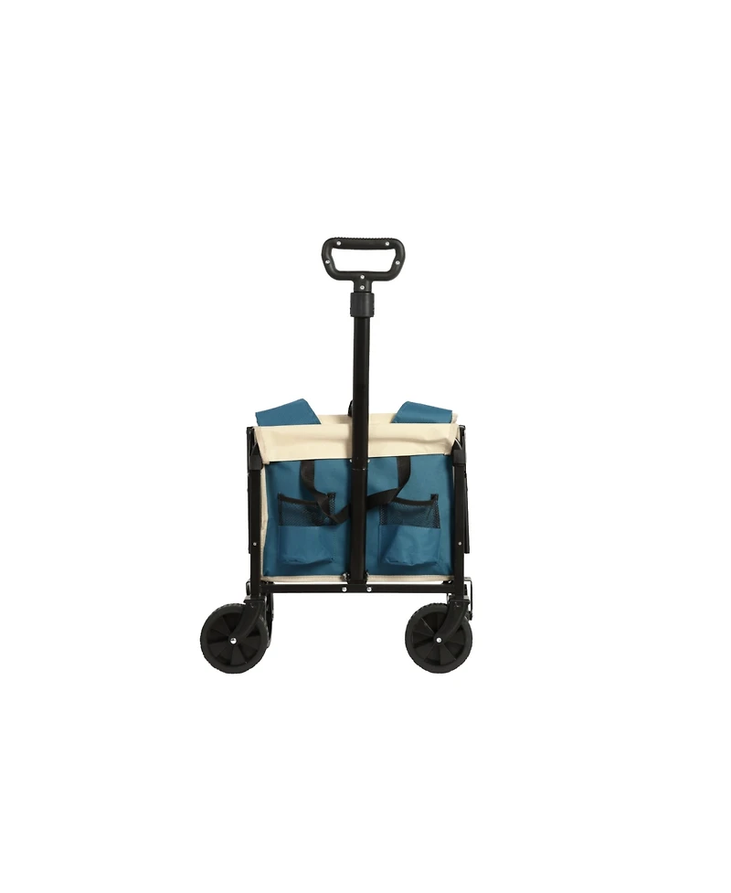 Folding Beach Wagon - Heavy Duty, Portable, Outdoor Cart - Blue