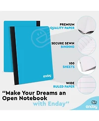 Enday Composition Notebooks Wide Ruled Paper, Hard Cover Notebook, Premium Lined Books, 100 Sheets Notebook
