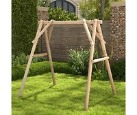 Heavy Duty Wooden Porch Swing Frame with Reinforced Bars