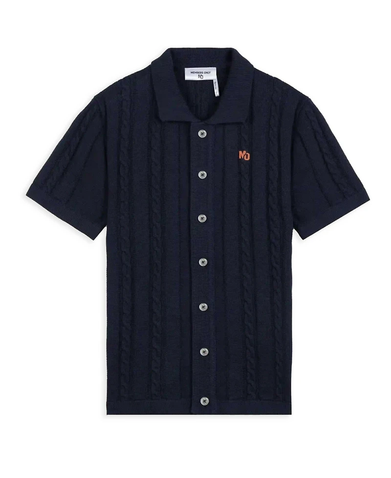 Members Only Men's Jc Polo Cable Knit Sweater