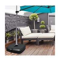 Patio Cantilever Offset Umbrella Base with Wheels for Garden Poolside Deck