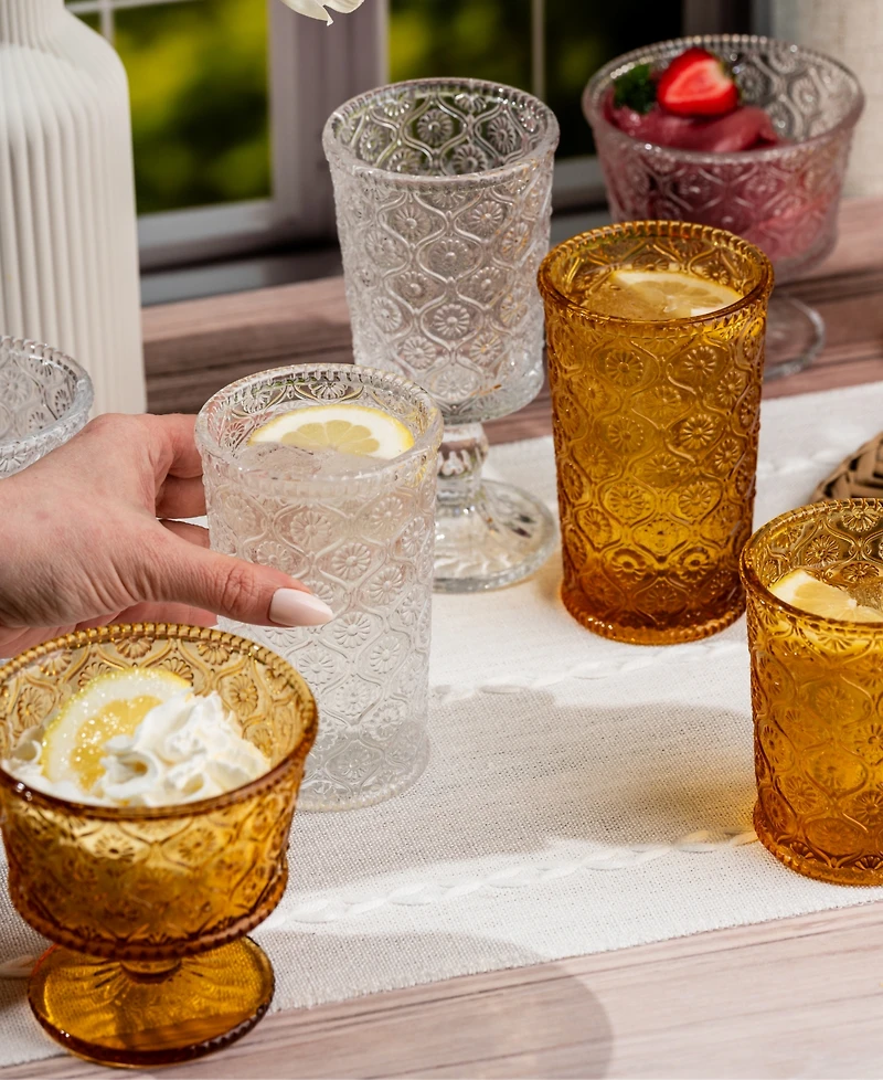 Qualia Glass Cameo Highball Glasses, Set of 4