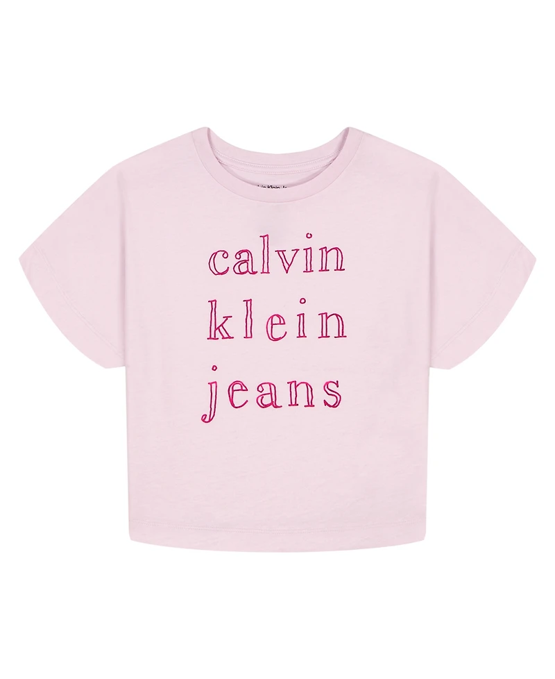 Calvin Klein Big Girls Foil Short Sleeve T-Shirt