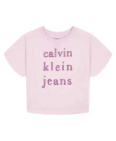 Calvin Klein Big Girls Foil Short Sleeve T-Shirt