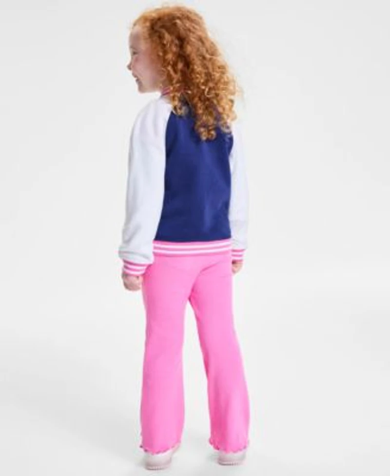 Epic Threads Toddler Girls Knit Bomber Jacket Ribbed Short Sleeve T Shirt Flared Leggings Exclusively At Macys