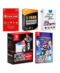 Nintendo Switch Oled Console Mario Kart 8 Bundle with Mario + Rabbids Sparks of Hope Cosmic Edition, Nso 12 Month Family Membership