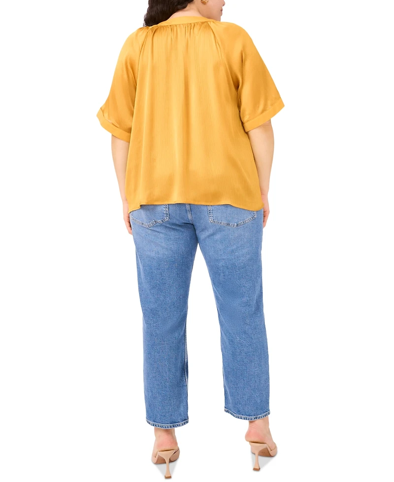 Vince Camuto Plus Flowy Dolman-Sleeve V-Neck Blouse