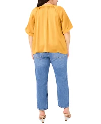 Vince Camuto Plus Flowy Dolman-Sleeve V-Neck Blouse