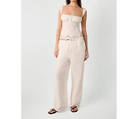 WeWoreWhat Women's Wide Strap Ruched Cup Corset