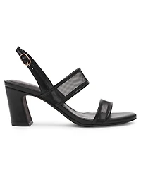 Anne Klein Women's Rhonda Mesh Band Block Heel Dress Sandals
