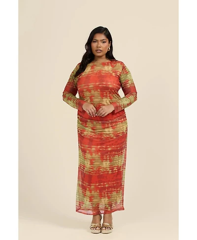 Fashion-szn Curve Women's Tye Dye Midi Dress