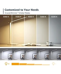Lepro Led Desk Lamp with 9.5W 750LM Metal Touch Control , 5 Color Modes 5 Brightness Level, Eye Caring For Reading, Crafts, School Supplies, White