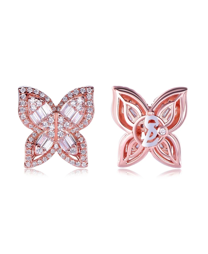 Suzy Levian Sterling Silver Cubic Zirconia Multi-Cut Butterfly Earrings