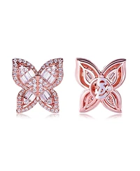 Suzy Levian Sterling Silver Cubic Zirconia Multi-Cut Butterfly Earrings