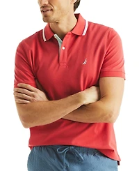 Nautica Men's Textured Tipped Collar Polo Shirt