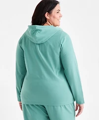 Style & Co Plus Zip-Up Hooded Sweatshirt, Exclusively at Macy's