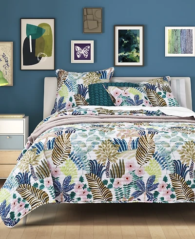 J by J Queen Bold Rainforest 3-Pc. Quilt Set, King/California King