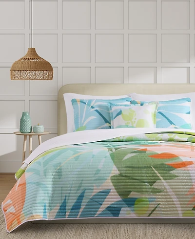 J by J Queen Bold Tiki 3-Pc. Quilt Set, Full/Queen