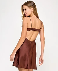 Seni & Cade Juniors' Satin Bustier Slip Dress