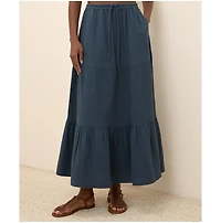 Pact Women's Organic Cotton Coastal Double Gauze Tiered Maxi Skirt