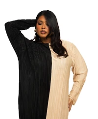 Fashion-szn Curve Women's Colourblock Midaxi Dress