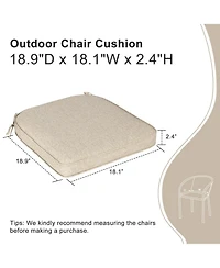 Aoodor Outdoor Dining Chair Cushions Set of 2, Waterproof Patio Furniture Seat Cushions, Pads with Ties, 18 x 19 inch