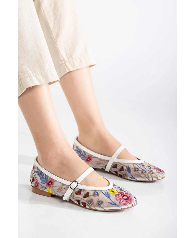 Fauna Mesh Mary Jane Flats