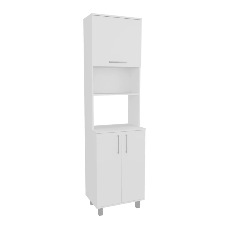 Maeser Kitchen Pantry, 3 Doors, 4 Legs, 5 Shelves, White