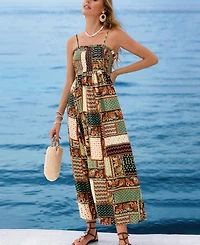 Cupshe Women's Patchwork Paradise Paisley Midi Beach Dress