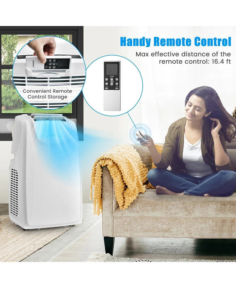 12000 Btu(Ashrae) Dual Hose Portable Air Conditioner with Remote Control