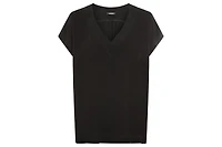 Olsen Women's Solid V-Neck Short Sleeve Blouse